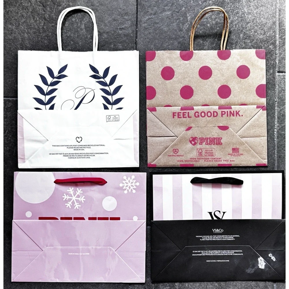 VICTORIA'S SECRET AND VICTORIA'S SECRET PINK Small Paper Gift Bag Lot Of 4